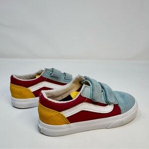 Vans Old Skool V Shoes Toddler Size 7.5 Retro Rainbow EUC Girls Boys
